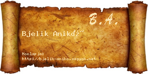 Bjelik Anikó névjegykártya
